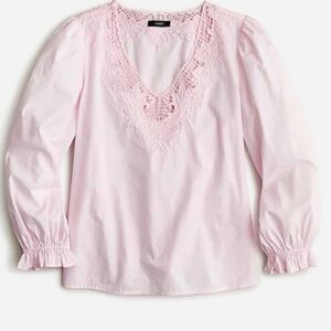 J. Crew Light Pink Lace Blouse